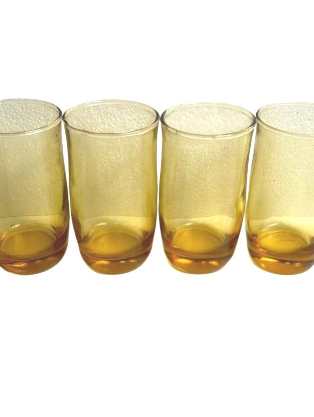 MCM Honey Gold Amber Juice Glasses - Set of 4 Small Retro Tumblers
